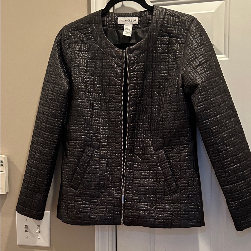 Sag Harbor Textured Black Blazer